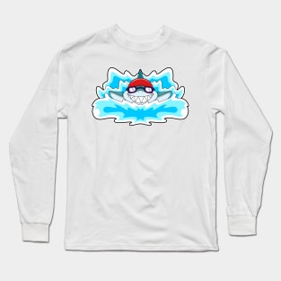 Shark at Swimming with Swimming goggles Long Sleeve T-Shirt